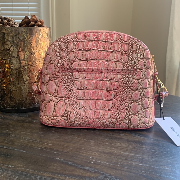 Brahmin Small Georgina Begonia Pink Minx Leather Crossbody NWT - Picture 2 of 8
